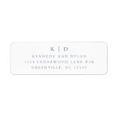 シンプルダスティブルー結婚ズ差出人住所 ラベル (正面)