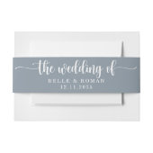 シンプルダスティブルー結婚ズ招待状 招待状ベリーバンド (正面例)