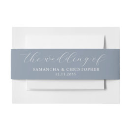 シンプルダスティブルー結婚ズ招待状 招待状ベリーバンド