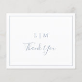 シンプルダスティブルー結婚バジェットサンキューカード (正面)