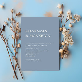 シンプルダスティブルー結婚式招待状 招待状