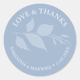 シンプルダスティブルー葉ズサンキュー結婚ズ ラウンドシール