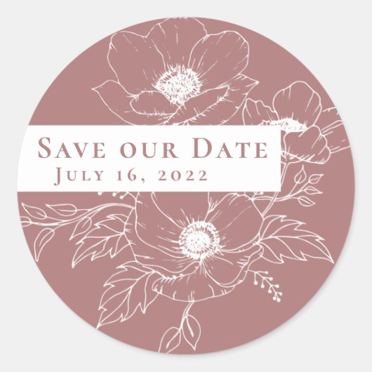 シンプルダストバラアネモネアートフローラ救デルデート ラウンドシール (正面)