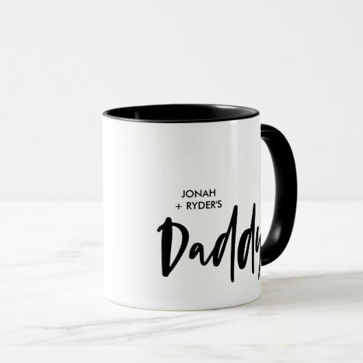シンプルダディレタリングの子供の名前 マグカップ (正面右)