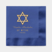 シンプルダビデ#3こうもりバー（ユダヤ教の）バル・ミツバー 箔ナプキン (正面)