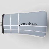 シンプルダブグレイ黒ミニマル名前をカスタムする ゴルフヘッドカバー (正面)