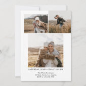 シンプルダブルお祝い写真卒業パーティー 招待状 (裏面)