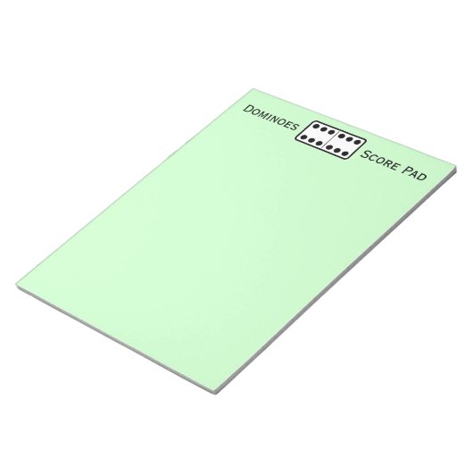 シンプルダブルシックスDominoゲームスコアパッドグリーン ノートパッド (アングル)