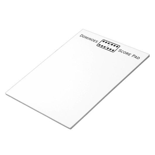 シンプルダブルシックスDominoゲームスコアパッド白 ノートパッド (アングル)