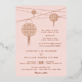 シンプルダブルハピネス中国のラ結婚ンタン 箔招待状