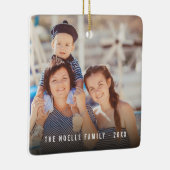 シンプルダブル写真モダンクリスマス セラミックオーナメント (右)