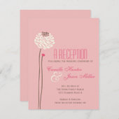 シンプルダリア – ヴィンテージピンク&ブラウン披露宴 エンクロージャーカード (正面/裏面)