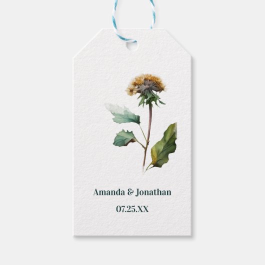 シンプルダンデロン結婚フローラのギフトラベル ギフトタグ (正面)