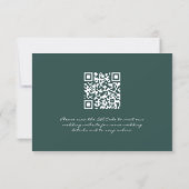 シンプルダークエメラルドQRコー結婚ド 出欠カード (裏面)