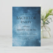 シンプルダークエレガントブルーバチュラーパーティ 招待状 (スタンド正面)