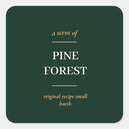 シンプルダークグリーンミニマルロモダンンドル スクエアシール (正面)