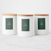 シンプルダークグリーンミニマルロモダンンドル フードラベル (ボトル)