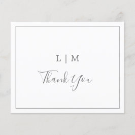 シンプルダークグレイ結婚予算サンキューカード