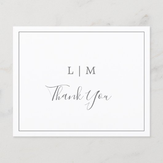 シンプルダークグレイ結婚予算サンキューカード (正面)