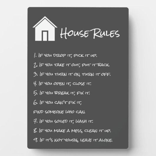 シンプルダークグレーとホワイトハウスルール フォトプラーク (正面)