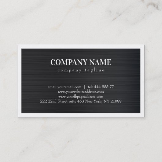 シンプルダークグレーブラッシュメタル 名刺 (裏面)