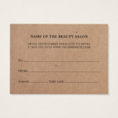 シンプルダークグレープリントクラフト美しいサロン (裏面)