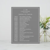 シンプルダークグレーモノグラムエレガントなウェディングタイムライン (スタンド正面)