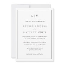 シンプルダークグレーモノグラムエレガントな結婚式