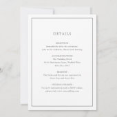 シンプルダークグレーモノグラムエレガントな結婚式 招待状 (裏面)