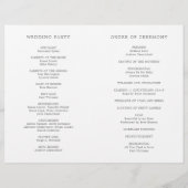 シンプルダークグレーモノグラムエレガントウェディングプログラム (裏面)