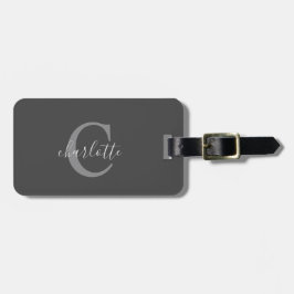 シンプルダークグレー荷物タグ ラゲッジタグ