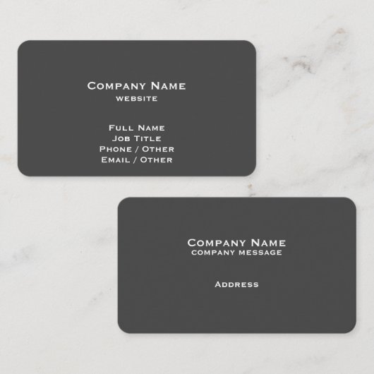 シンプルダークグレー 名刺 (正面/裏面)