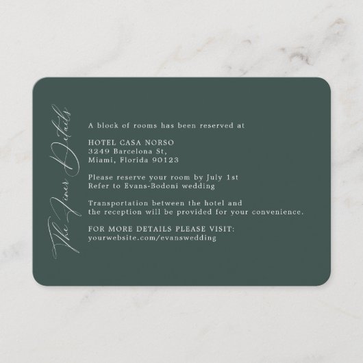 シンプルダークグ結婚リー素晴らし詳細 エンクロージャーカード (正面)