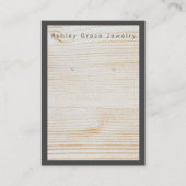 シンプルダークブラウン木材イヤリング表示カード 名刺 (正面)