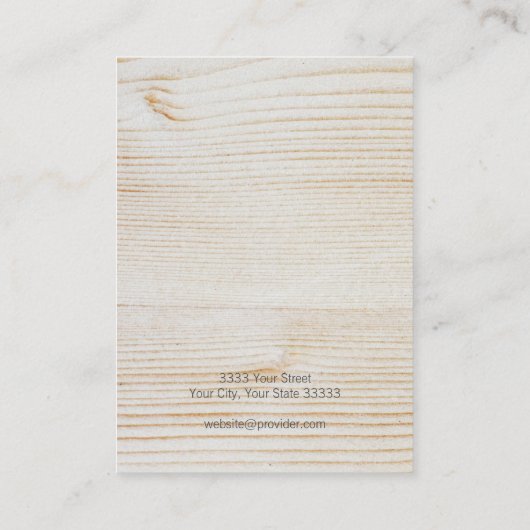 シンプルダークブラウン木材イヤリング表示カード 名刺 (裏面)