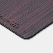 シンプルダークブラウン木質感カスタムモノグラム デスクマット (コーナー)