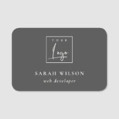 シンプルダークブラックカスタム販売促進ロゴ 名札 (正面)