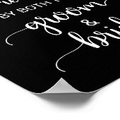 シンプルダークブラック書道座席標識を選ぶ ポスター (角)