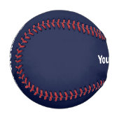 シンプルダークブルー白メッセージ文字テンプレート 野球ボール (正面左)