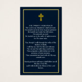 シンプルダークブルー金ゴールド写真葬式カード (裏面)