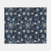 シンプルダークブルー フリースブランケット (正面(横))