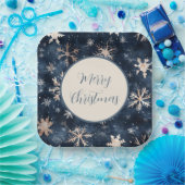 シンプルダークブルー ペーパープレート (パーティー)