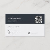 シンプルダークブルーQRコード名刺 名刺 (裏面)