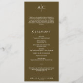 シンプルダークブロンズ結婚モノグラム式 プログラム (正面)