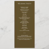 シンプルダークブロンズ結婚モノグラム式 プログラム (裏面)