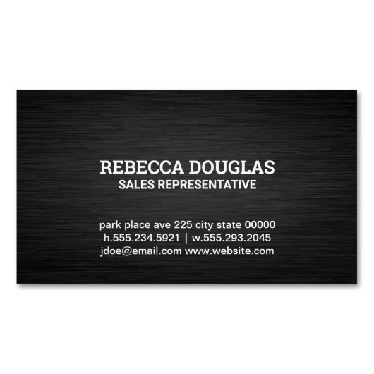 シンプルダークメタリック マグネット名刺 (正面)