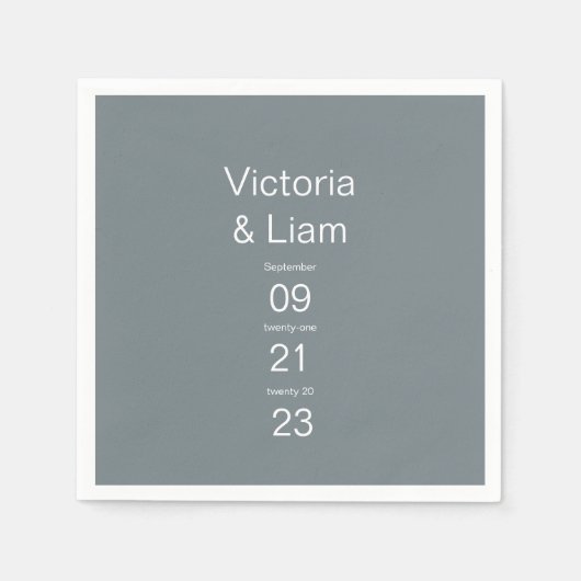 シンプルダークモダングレイタイポグラフィナプキンス スタンダードカクテルナプキン (正面)