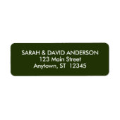 シンプルダークモダンパイングリーン差出人住所ラベル ラベル (正面)
