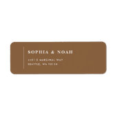 シンプルダークモダン結婚差出人住所 ラベル (正面)