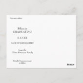 シンプルダーク文字卒業日を保存 ポストカード (裏面)